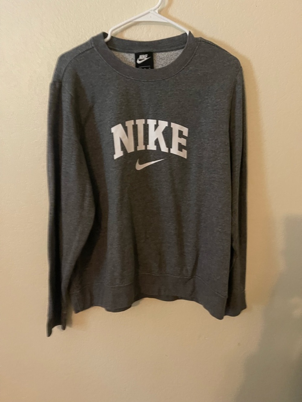 Nike Gray Crewneck Sweatshirt with White Logo